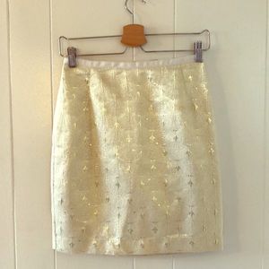 Gold detailed high waisted skirt